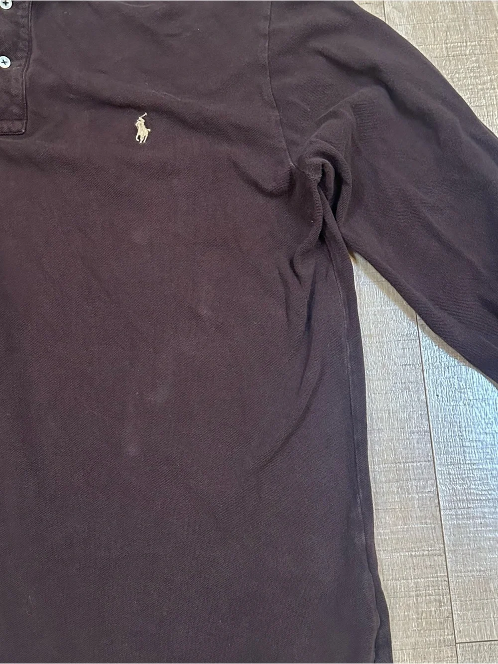 Y2K Ralph Lauren Dark Brown Long-Sleeve Polo Shirt